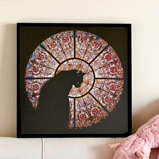 教堂猫拼图框30*30cmCathedral Cat异形拼图装裱实木相框拼图裱框