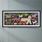 遛狗狗1000片galison拼图裱框99 35.4实木50.8方形铝合金画框定制