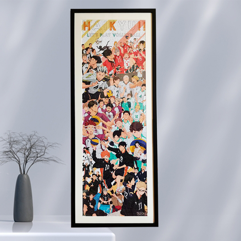 排球少年拼图框日本Ensky 乌野高校排球部950片102*34cm实木相框