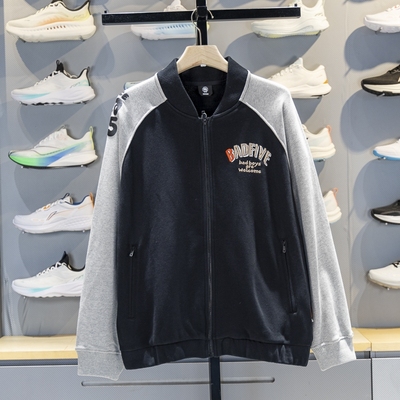 李宁男子棒球领宽松夹克