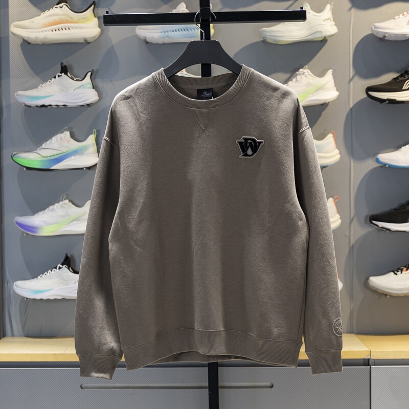 李宁男子圆领宽松休闲套头卫衣