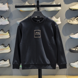 YWDV465 男大童加绒保暖宽松圆领套头衫 李宁儿童卫衣2025冬季 新款