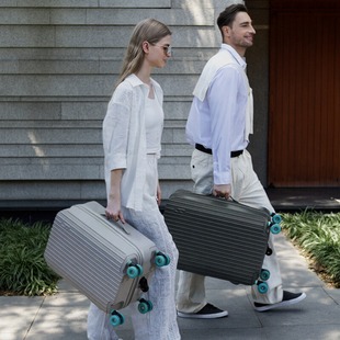 2025新款行李箱学生桃皮绒内里双层防爆拉链五轮大容量旅行箱