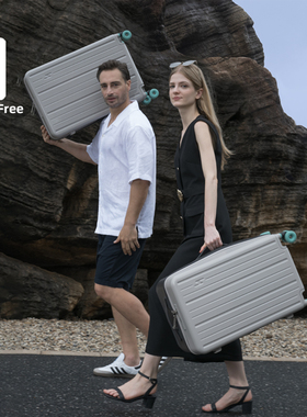 Hands Free宽拉杆pc行李箱大容量弹珠钢制实心轴承轮女学生拉杆箱