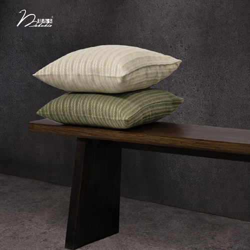 慕布卡MOBUKIA棉麻条抱枕套靠垫套靠包客厅卧室百搭方形腰枕定制