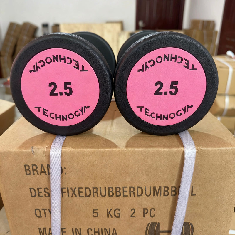 泰诺健哑铃纯钢实心铸铁包胶环保无味家用商用健身房泰诺健身器材