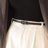 BluebluesSky同色极窄纯牛皮腰带女简约气质小众设计感真皮细腰带