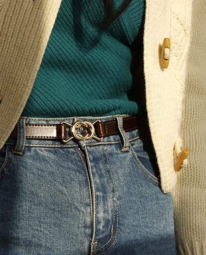 纯牛皮法式蝴蝶结复古质感腰封