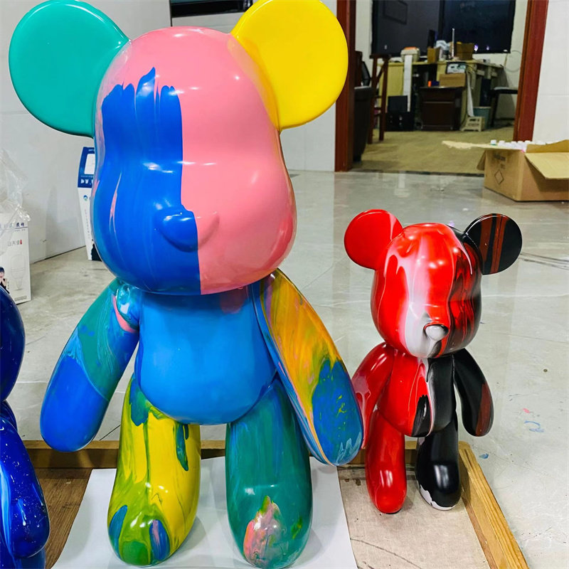 INTERNET CELEBRITY FLUID VIOLENCE BEAR HANDMADE DIY MATERIAL PACKAGE ACRYLIC PAINT GRAFFITI WHITE EMBRYO PARENT-CHILD INTERACTIVE CREATIVE GIFTS