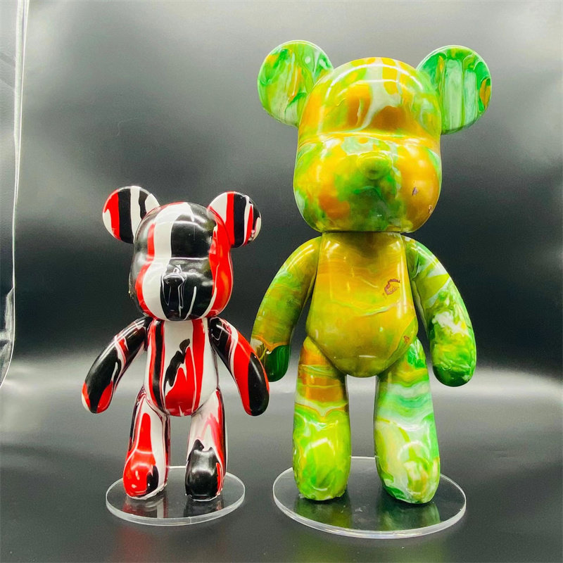INTERNET CELEBRITY FLUID VIOLENCE BEAR HANDMADE DIY MATERIAL PACKAGE ACRYLIC PAINT GRAFFITI WHITE EMBRYO PARENT-CHILD INTERACTIVE CREATIVE GIFTS