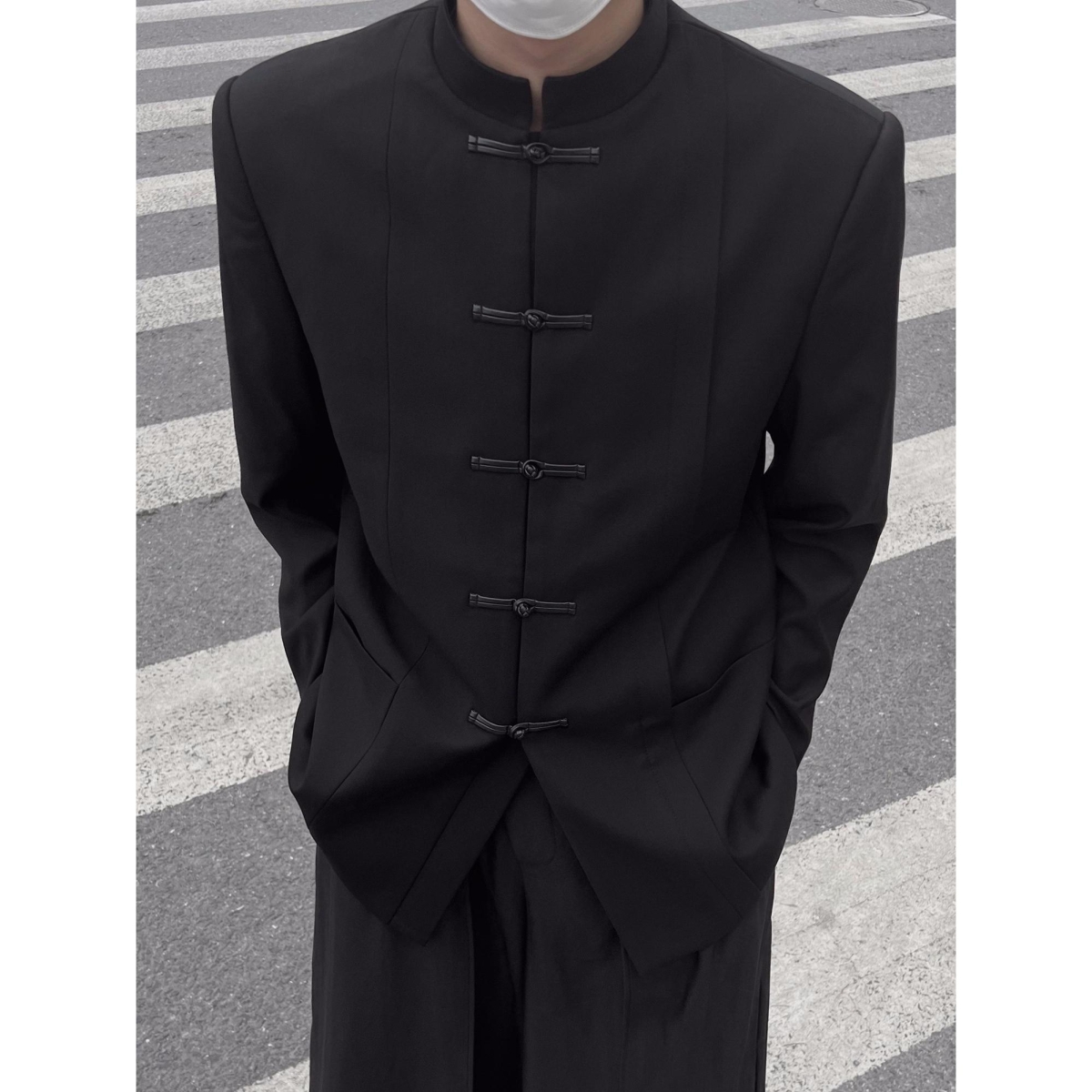 新中式立领西服外套男国潮春秋