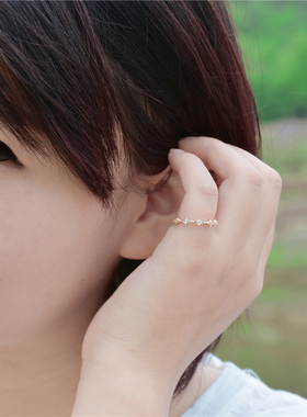 韩国进口饰品微镶皓石指环尾戒