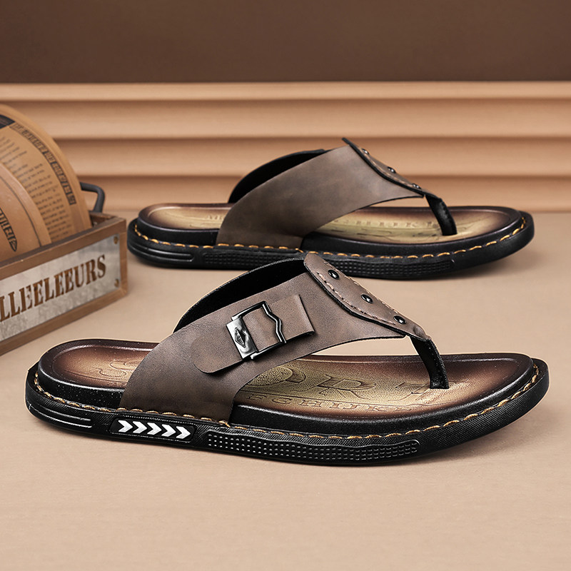 人字拖男夏季外穿防滑防臭软底耐磨夹脚拖鞋男士运动越南沙滩凉鞋