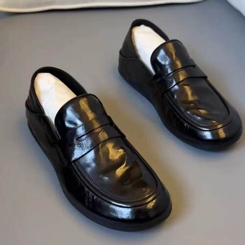 套脚款豆豆鞋时尚平跟防滑耐磨舒适英伦潮流单鞋休闲纯色现货软底