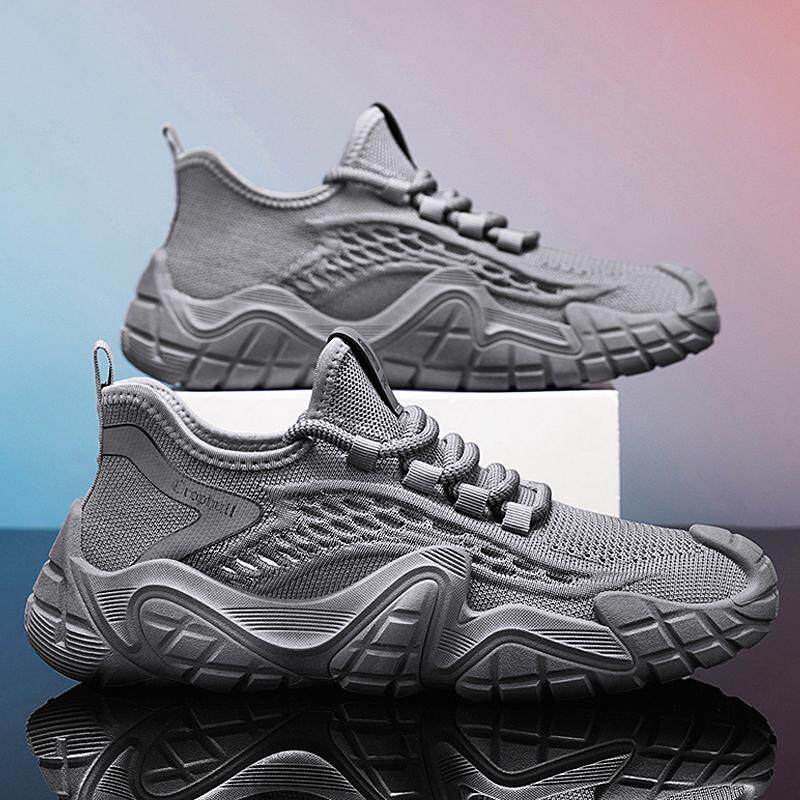 软底男鞋2026春秋新款飞织网鞋透气跑步运动休闲鞋薄款针织潮鞋子