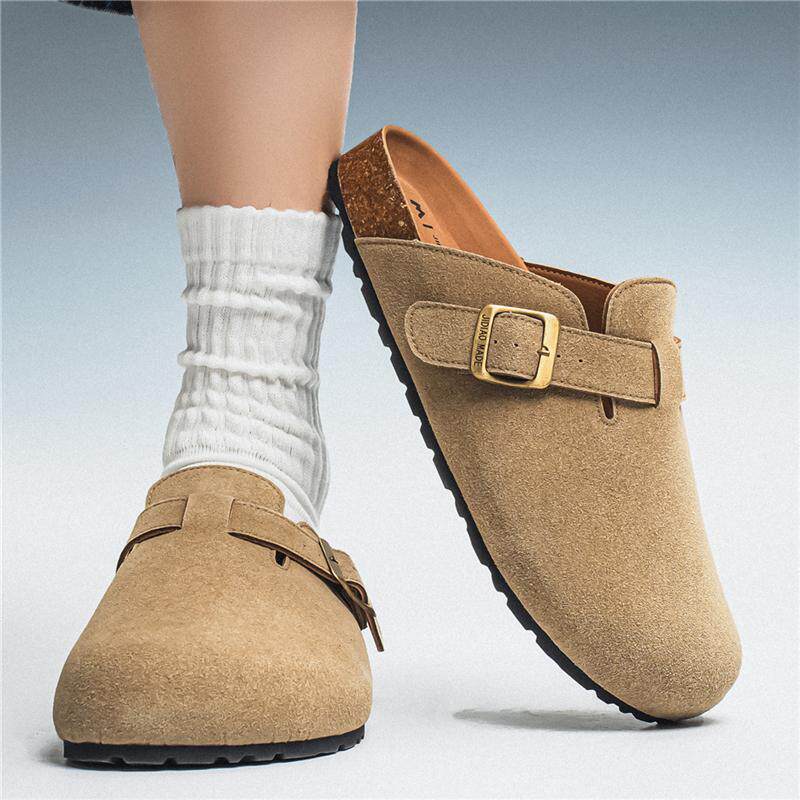 男鞋2026新款夏季外穿懒人一脚蹬勃肯鞋防滑防臭软底办公室半拖鞋