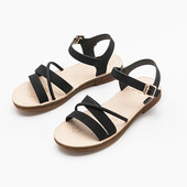 女防滑软底水晶按摩休闲简约平底鞋 墨瓦MOWA夏新款 罗马凉鞋 ins潮