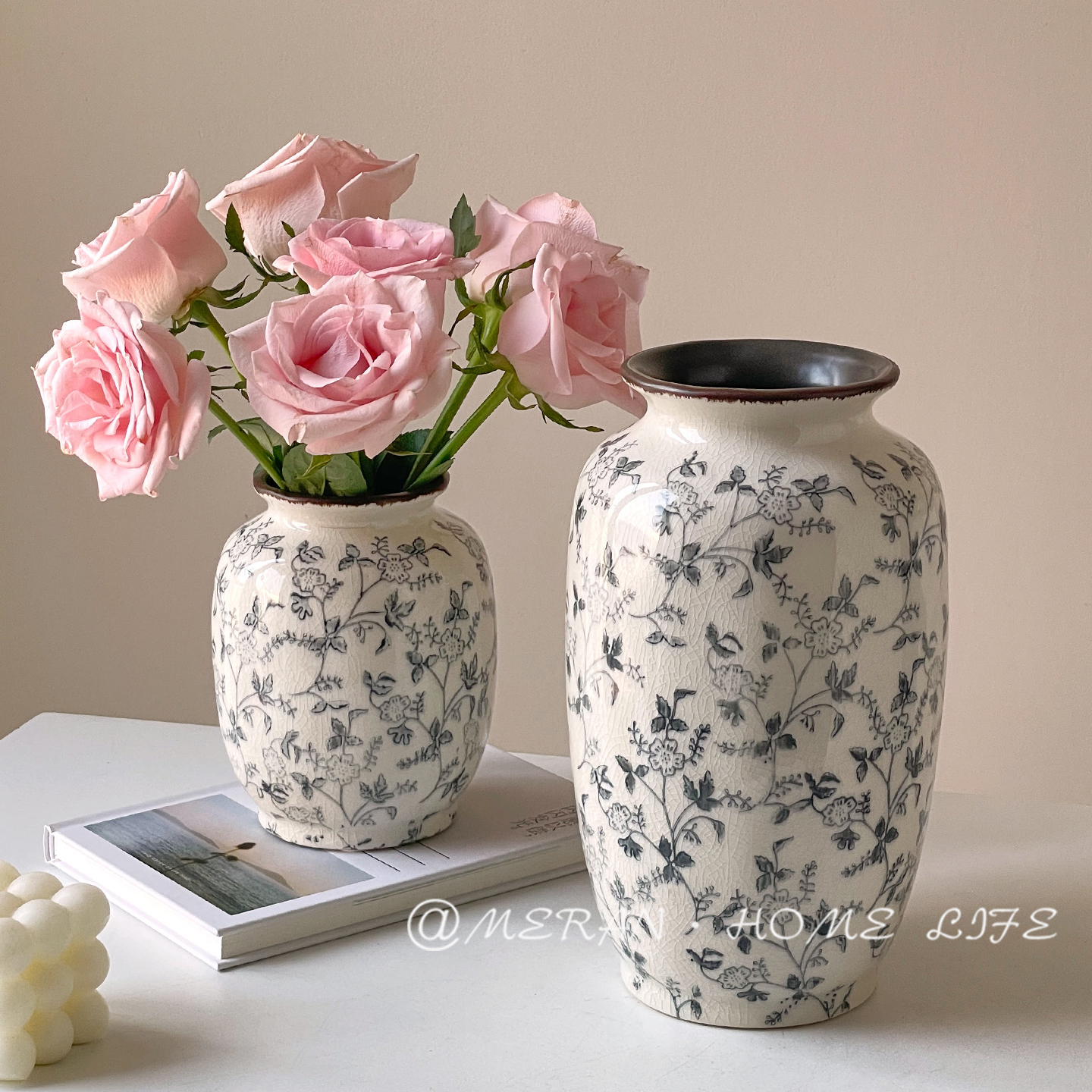 新中式文学感设计复古陶瓷花瓶