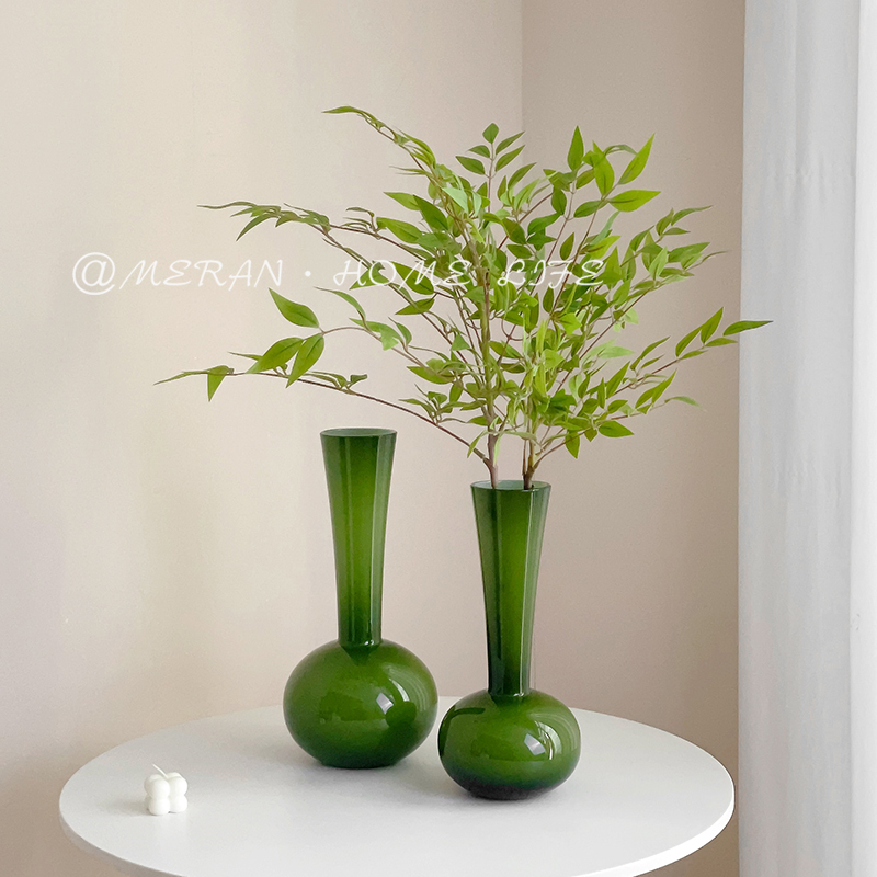 MERAN高级感侘寂风中古玻璃花瓶