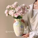 法式 饰 复古陶瓷花瓶摆件客厅插花水培鲜花高级感小众设计感花器装