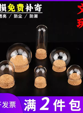 文玩玻璃罩展示盒橄榄核雕单籽防尘密封罩足金生日蛋糕迷你防尘罩