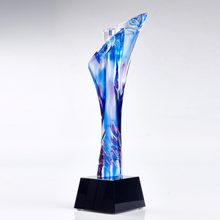 琉璃奖杯公司会议礼品定做logo员工表彰奖杯荣誉团队颁奖典礼奖杯