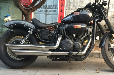 适用于雅马哈950勇士 XV950 改装复古VH直排带消声马蹄声排气管
