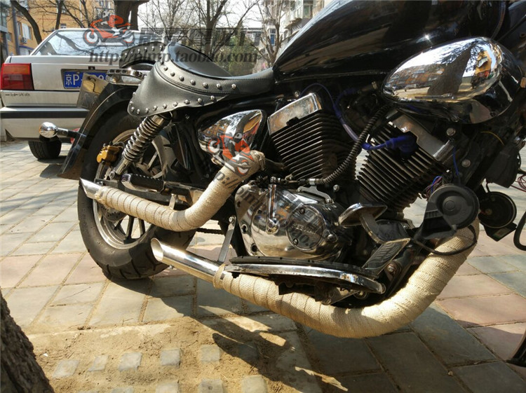 摩托车复古xv250 天王250力帆250钱江250凯威250改装直通排气管