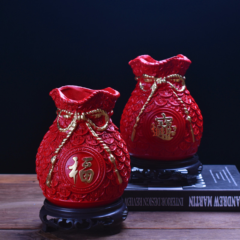 2023年新款红色家居客厅饰品花瓶室内高颜值陶瓷摆件花瓶麦穗花插,家居饰品,花瓶,淘宝优惠券,粉丝福利购,淘宝优惠卷