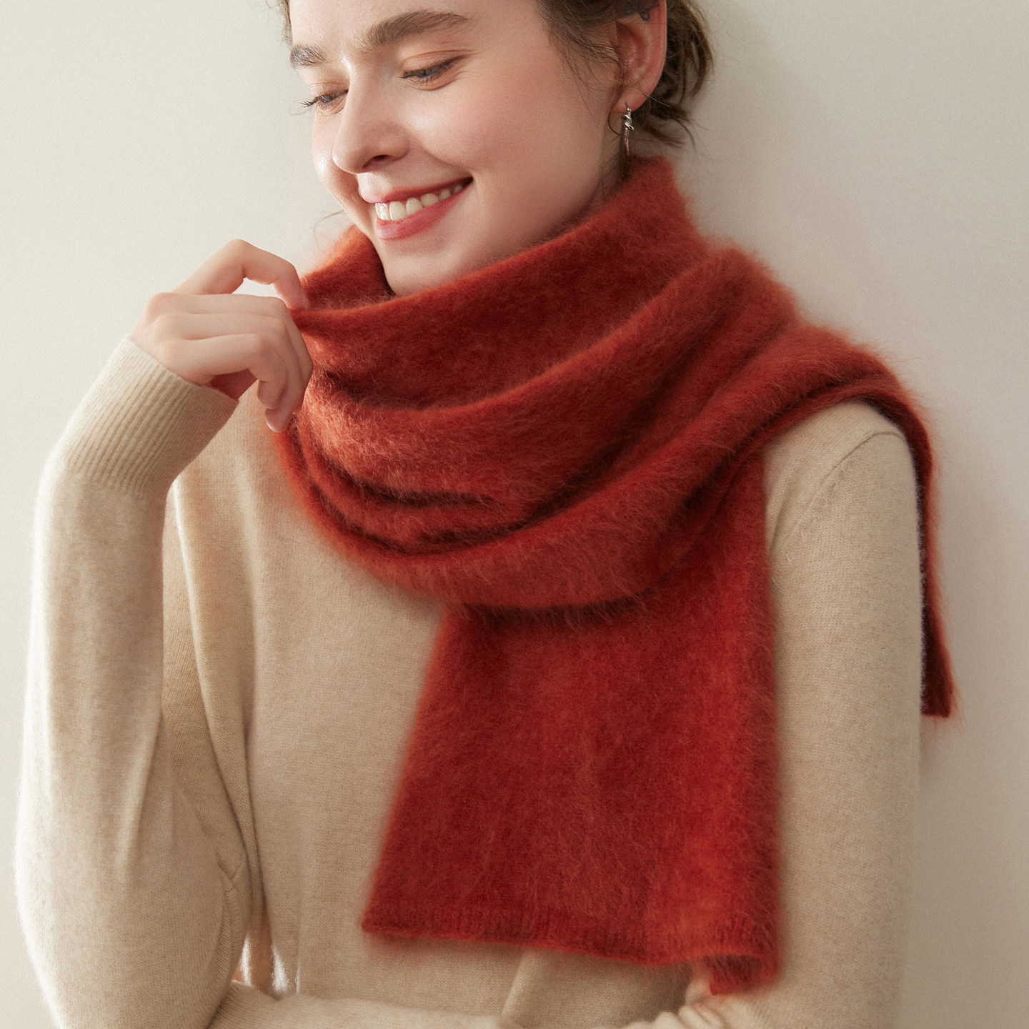 高端奢礼！拉绒100%纯山羊绒围巾女冬季保暖针织羊绒围脖百搭披肩,服饰配件/皮带/帽子/围巾,围巾/丝巾/披肩,淘宝优惠券,粉丝福利购,淘宝优惠卷