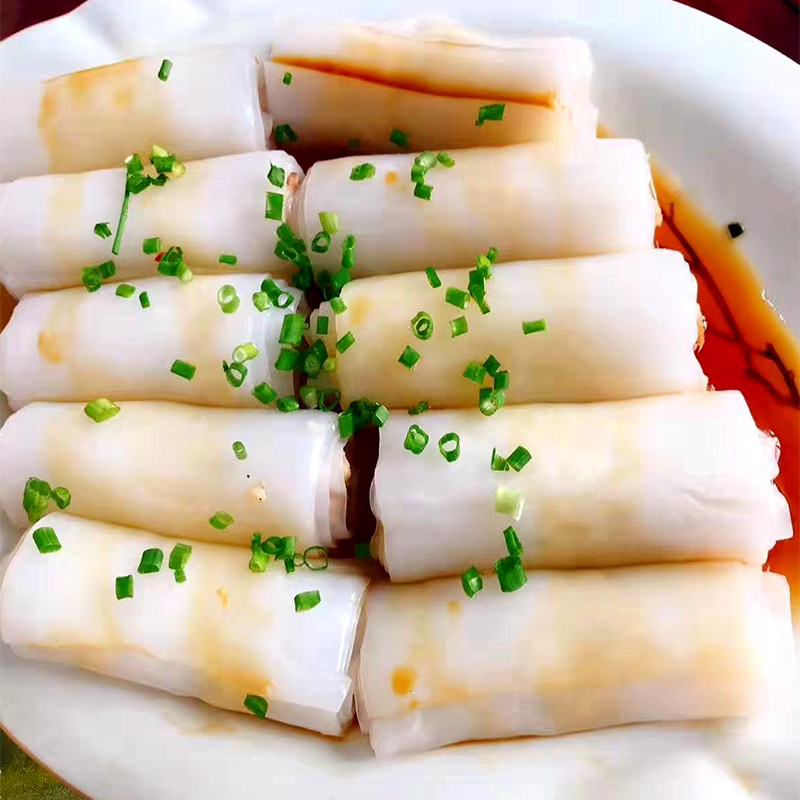 酒店特色白玉虾卷虾仁卷广式海鲜肠粉速冻食品蒸小吃方便菜面点