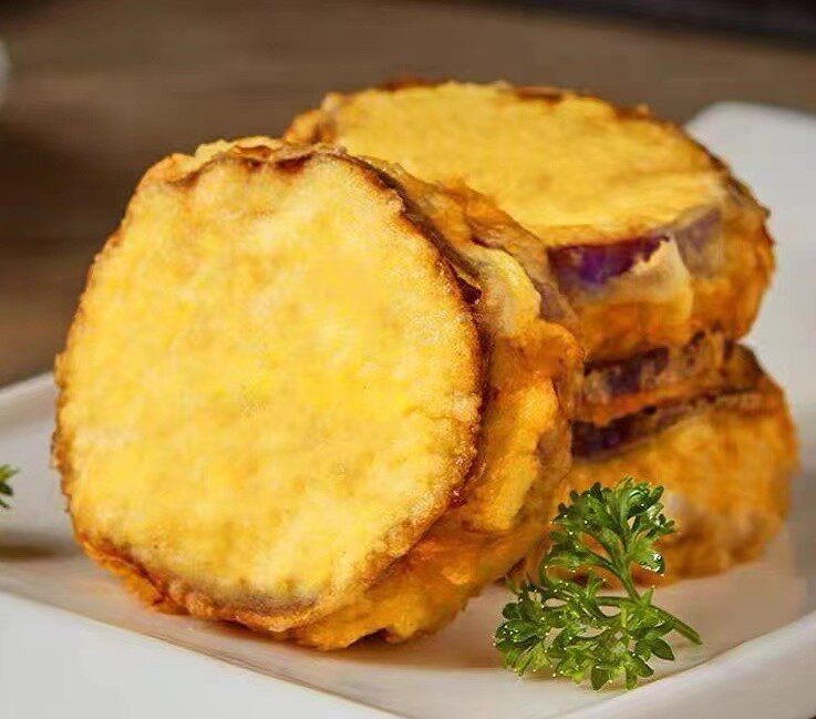 茄盒油炸肉沫茄合冷冻半成品酒店商用方便菜香酥茄夹肉馅茄盒子