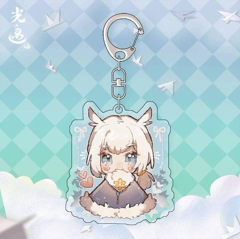 光遇周边麻花辫钥匙扣游戏挂件红狐平菇头卡卡西白鸟雨林手机挂饰