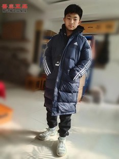 阿迪达斯70%灰鸭绒儿童少年三条纹反光logo加厚羽绒服GG3650 3651