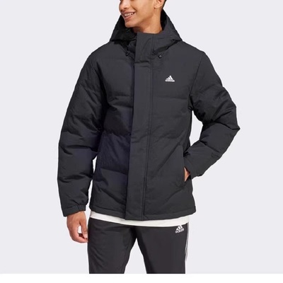 70%鸭绒保暖防风短款连帽羽绒服