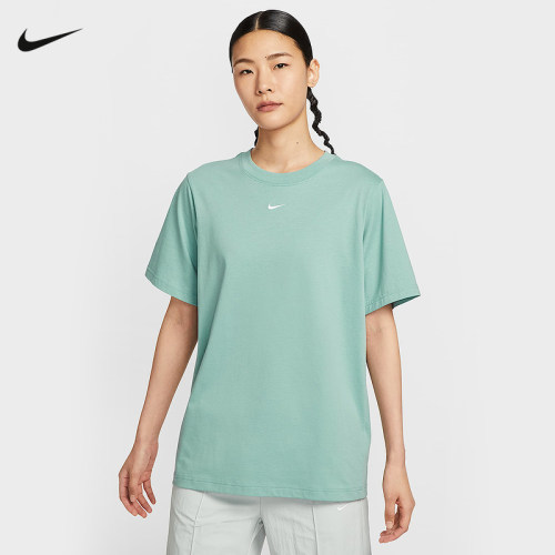 Nike耐克短袖女夏季宽松休闲刺绣LOGO小标棉质圆领T恤FD4150-017
