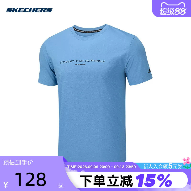 Skechers斯凯奇2026夏季男士舒适运动短袖休闲针织T恤衫 P226M089图片