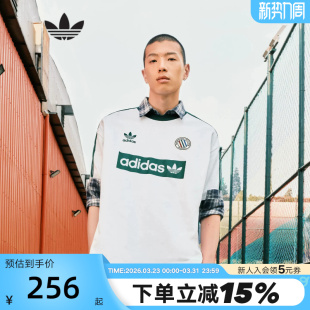 KC2602 T恤 adidas阿迪达斯三叶草足球风半袖 透气秋男RINGER短袖