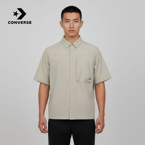 Converse匡威男翻领短袖时尚宽松潮流百搭休闲衬衫 MCJ756-GJR