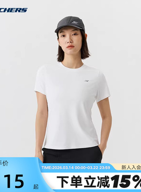 Skechers斯凯奇2026夏新品女运动休闲短袖舒适圆领套头衫P226W175