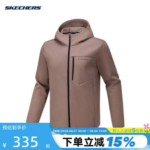 Skechers斯凯奇男秋冬新防风轻盈保暖梭织连帽外套 P425M009/0123