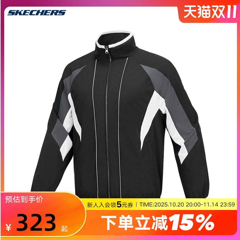 Skechers斯凯奇男士户外防风立领运动服外套夹克 P424M084/0018
