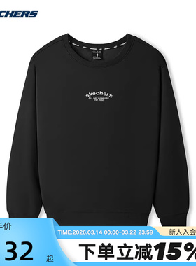 Skechers斯凯奇冬休闲运动针织圆领套头男女卫衣L325U080/0018