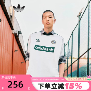 T恤 KC2602 透气秋男RINGER短袖 adidas阿迪达斯三叶草足球风半袖