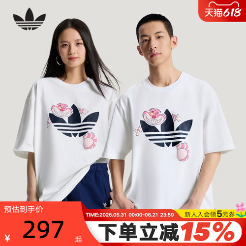 adidas阿迪达斯三叶草迪士尼联名半袖2026夏中性短袖T恤 KY8305