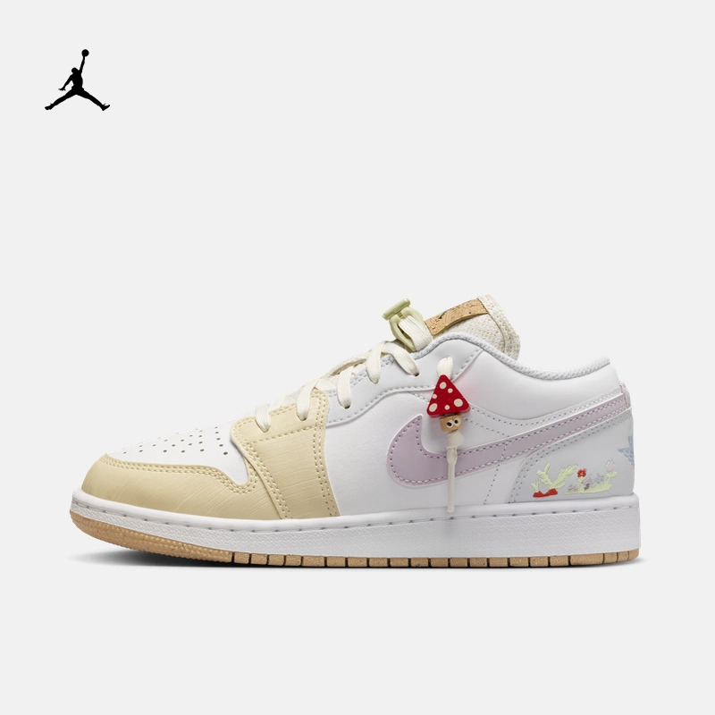 Nike耐克女鞋Air Jordan AJ1白黄 蘑菇 复古板鞋篮球鞋IB8861-151