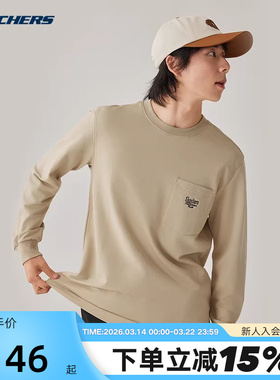 斯凯奇男女长袖衫舒适运动休闲保暖百搭时尚套头衫L325U033/028R