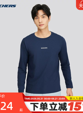 Skechers斯凯奇男运动休闲圆领透气针织长袖T恤衫 P225M143/02MZ