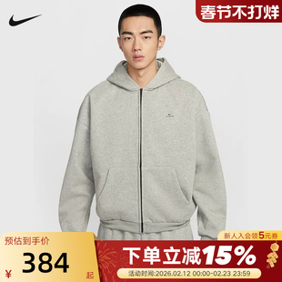 耐克男子篮球连帽衫春新款THERMA-FIT宽松加绒保暖卫衣IO3690-063