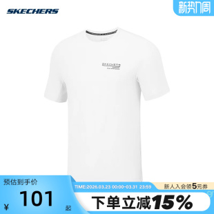 P225M096 T恤衫 0019 男子简约运动休闲短袖 Skechers斯凯奇夏季